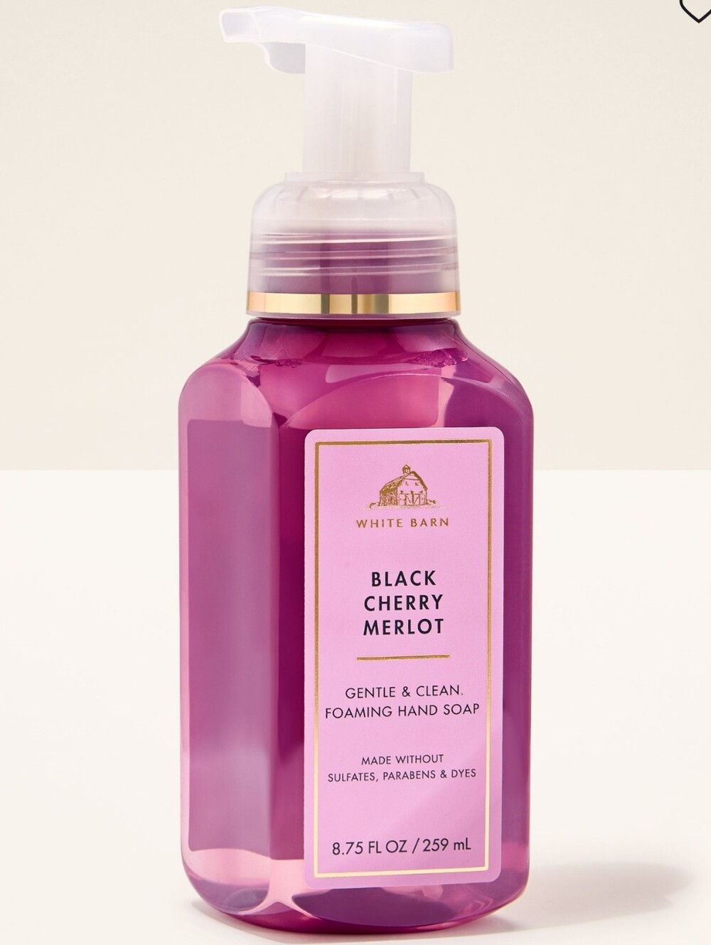 Bath Body Works White Barn Black Cherry Merlot Gentle Foaming Hand Soap 8oz NEW